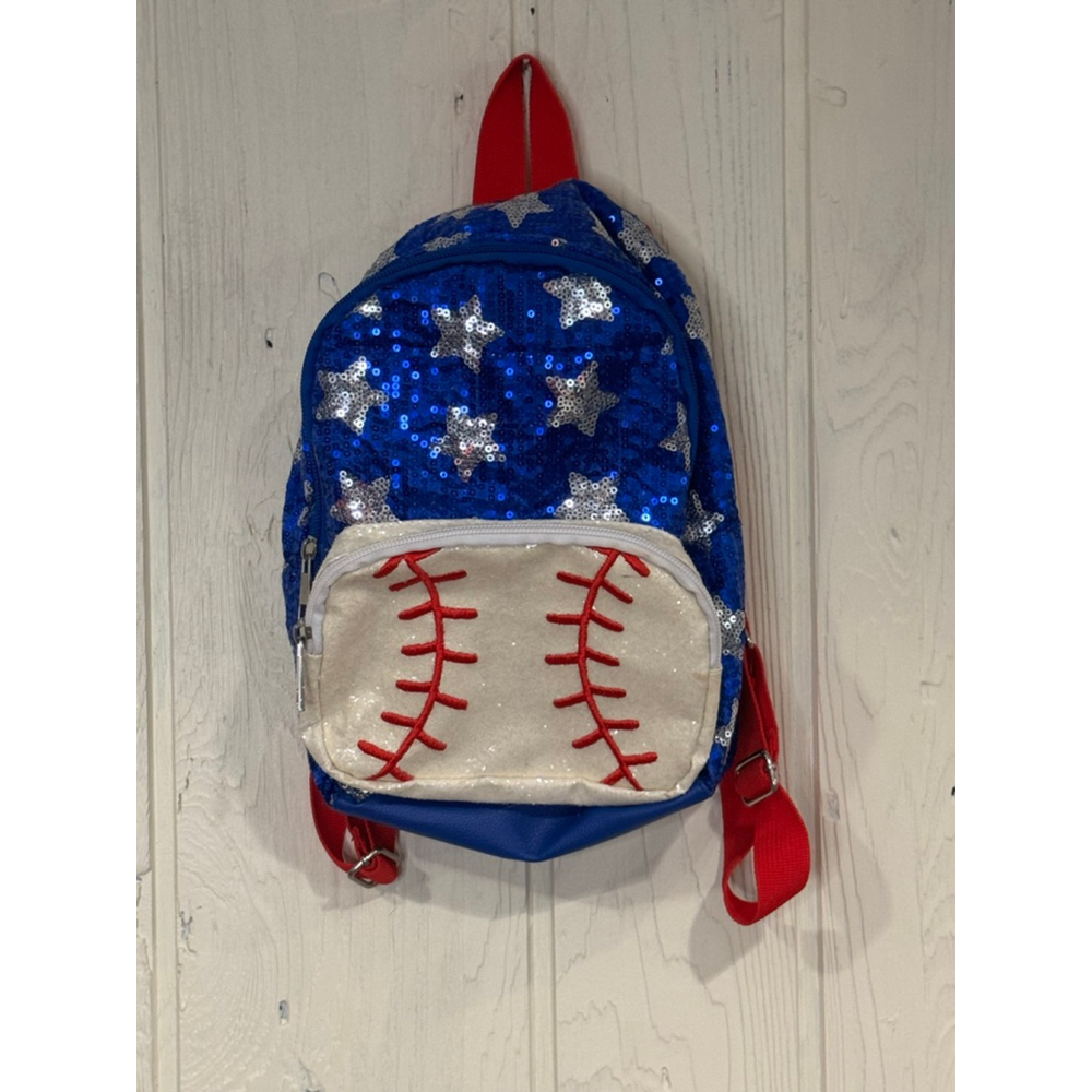 Girls JoJo Siwa Baseball Backpack Small Blue Red